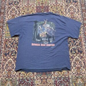 VTG 2004 Red Neck Sportsman Dynamite Deer Hunting Funny T Shirt Navy XL Faded